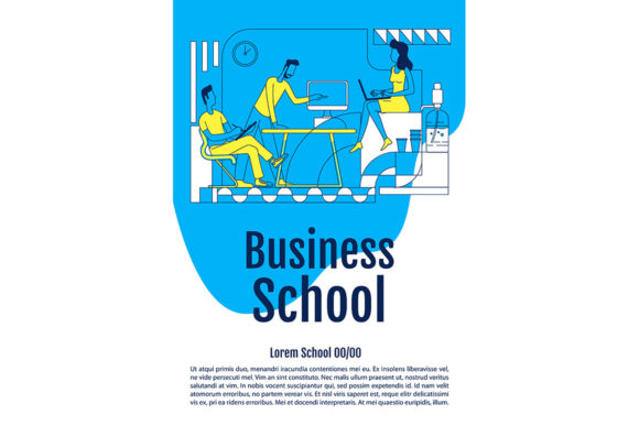 Business School Poster Flat Graphics Templates