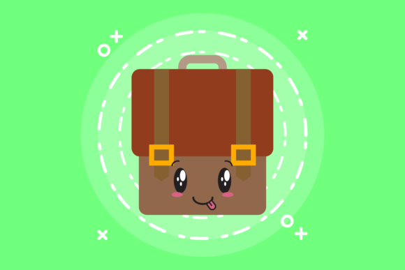 School Bag Kawaii Icons & Graphics